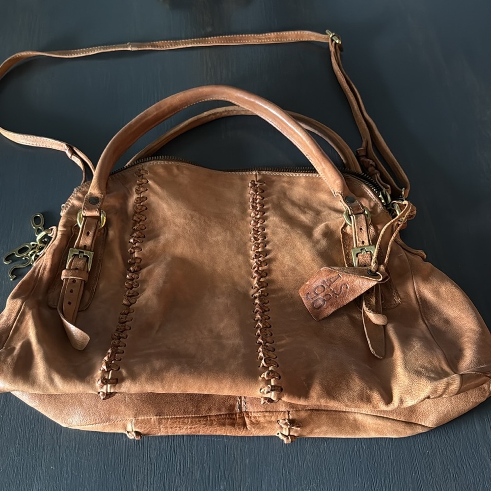 A.S.98 Tan Shoulder Bag with Studded Details